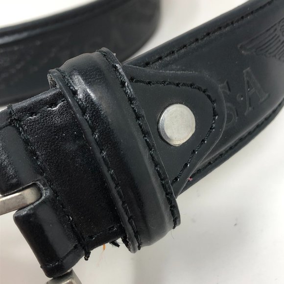 Unbranded USA Eagle Belt Black Silver Buckle - Picture 3 of 9